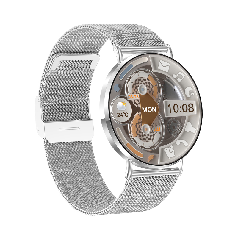 Wolf Alpha Diamond Smart Watch - silver, oblique view