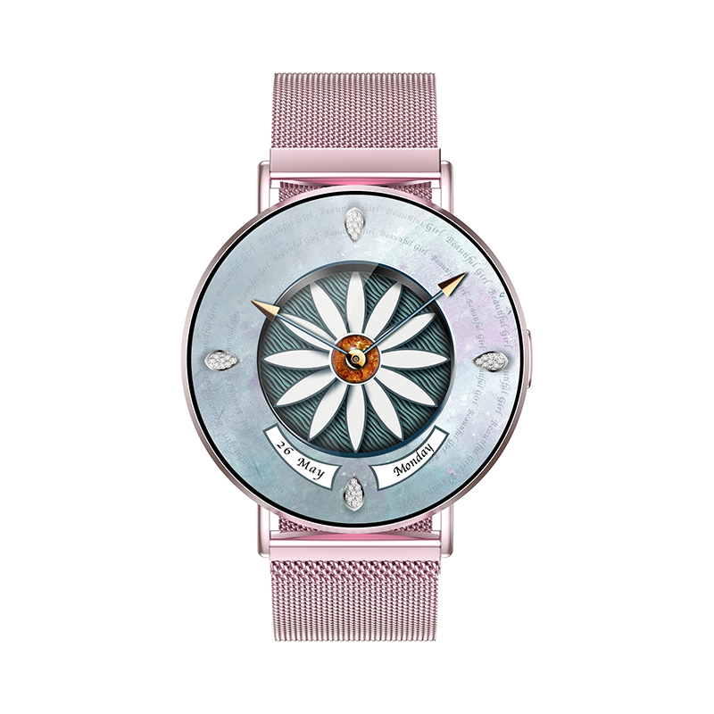Wolf Alpha Diamond Smart Watch - pink, size measurement view