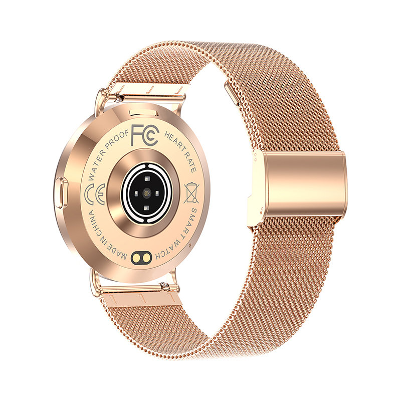 Wolf Alpha Diamond Smart Watch - gold, oblique back view