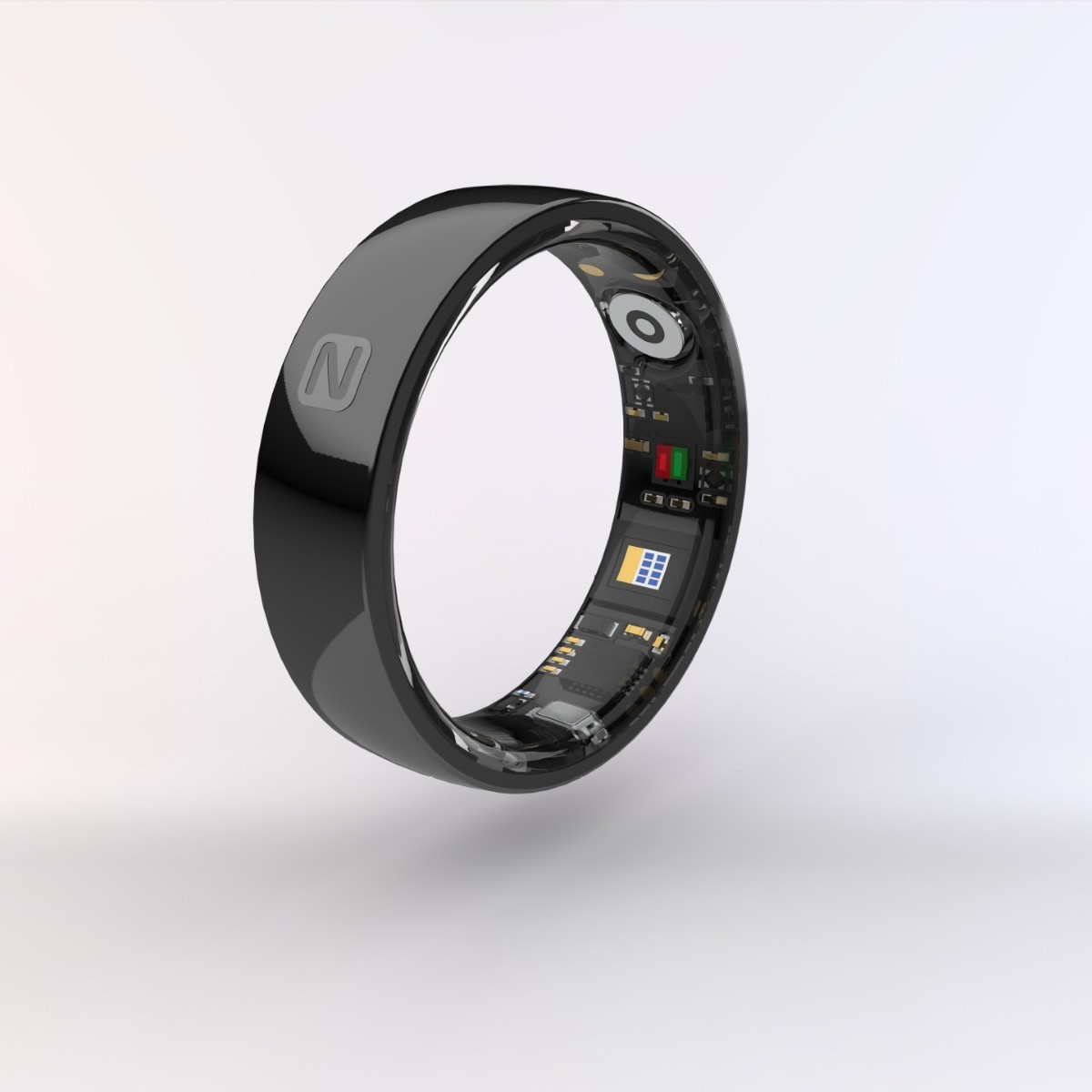 Wolf Omega Spirit Smart Ring - black, oblique view