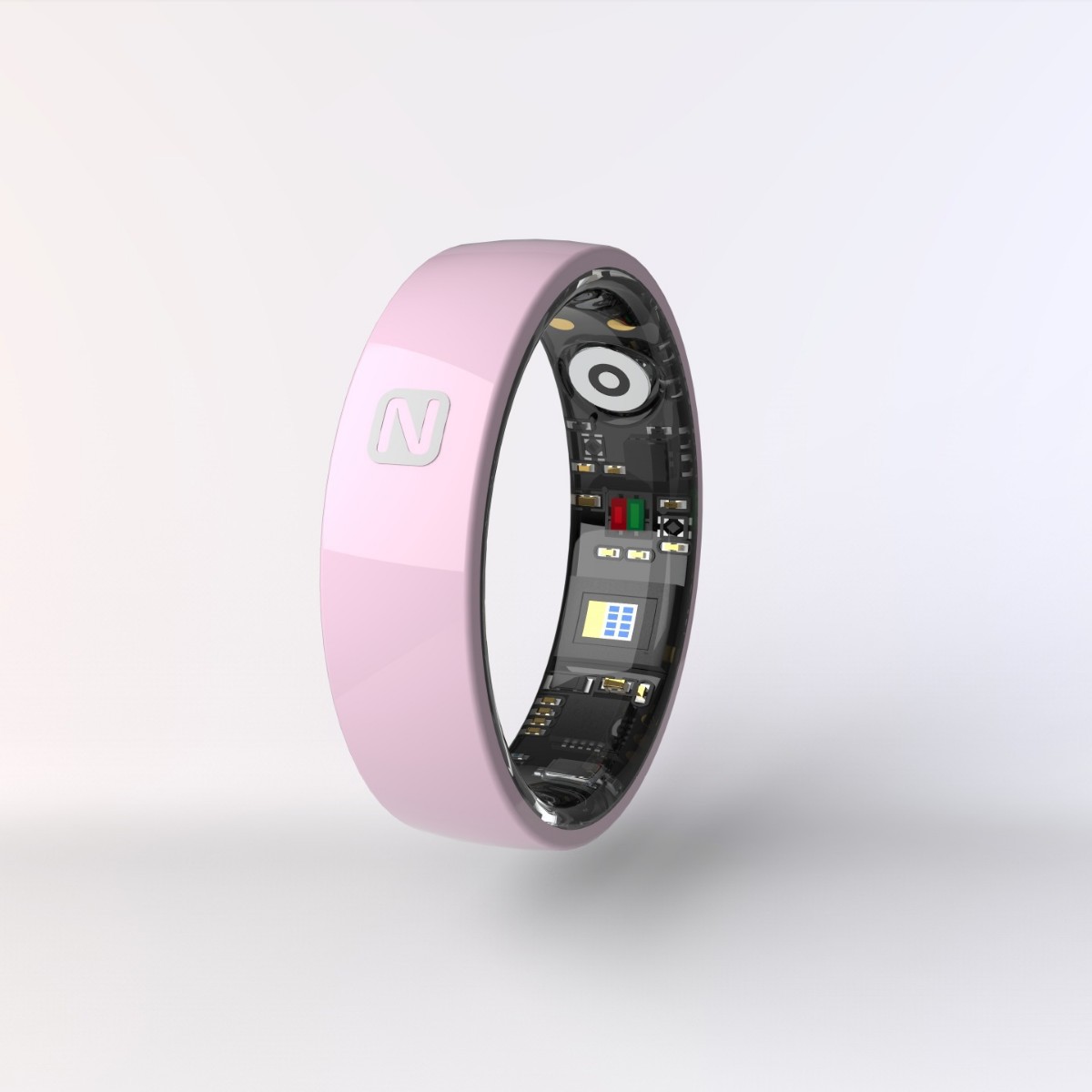 Wolf Omega Spirit Smart Ring - pink, front view