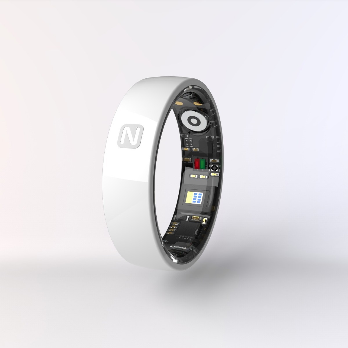 Wolf Omega Spirit Smart Ring - white, front view