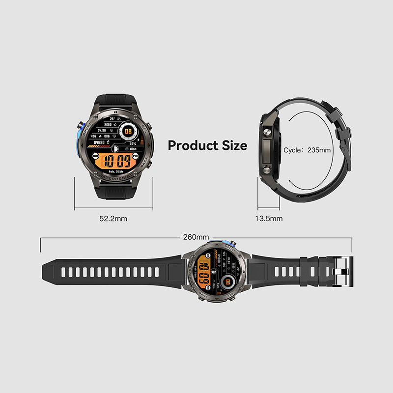 Wolf Alpha Warrior Smart Watch - black, product size