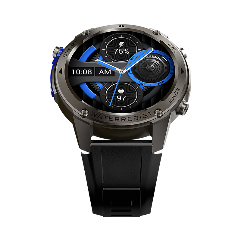 Wolf Alpha Warrior Smart Watch - black, front view