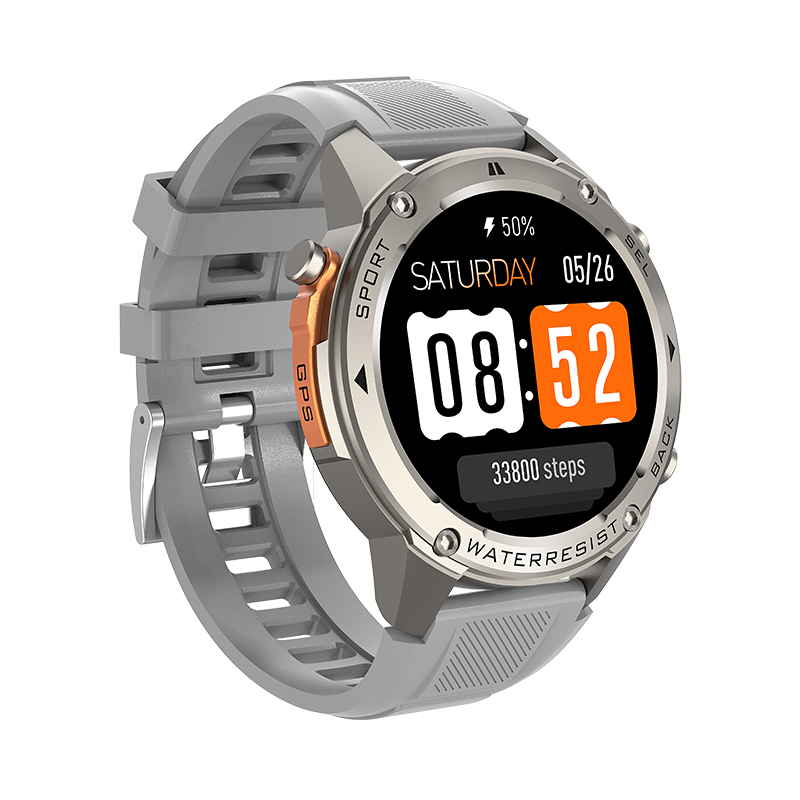 Wolf Alpha Warrior Smart Watch - gray, oblique front view
