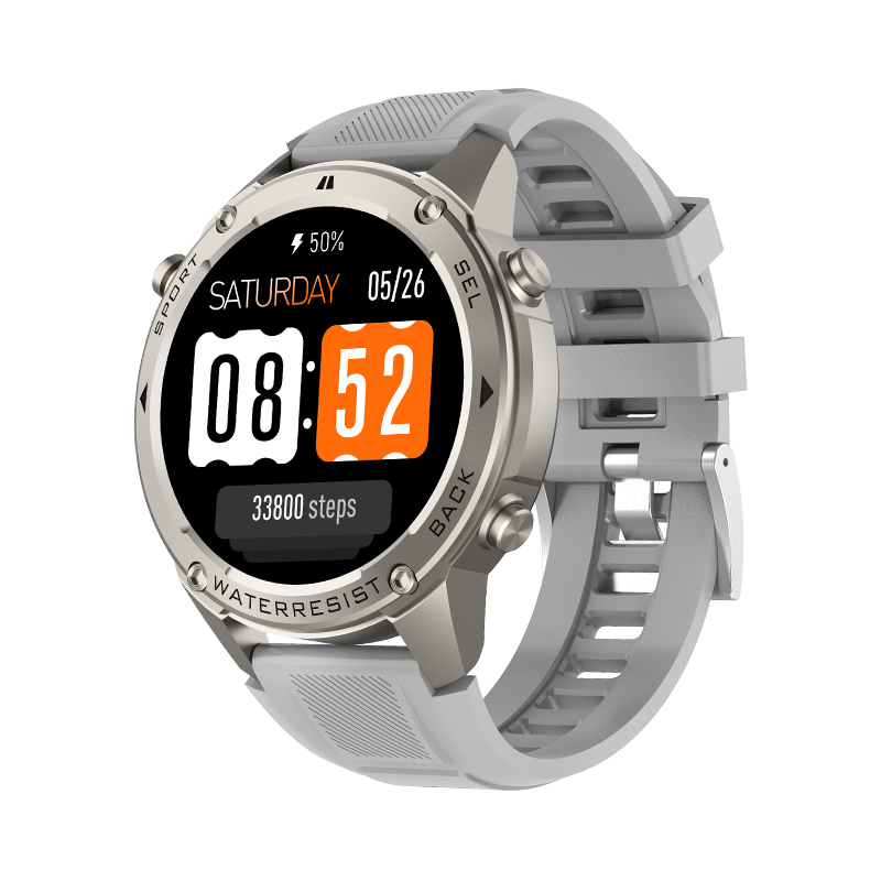 Wolf Alpha Warrior Smart Watch - gray, oblique view
