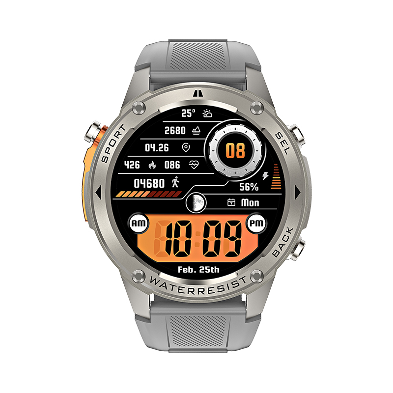 Wolf Alpha Warrior Smart Watch - gray, front view