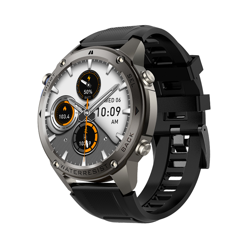 Wolf Alpha Warrior Smart Watch - black, oblique front view