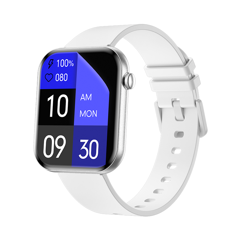Wolf Beta Sirius Smart Watch - white silicone, oblique view