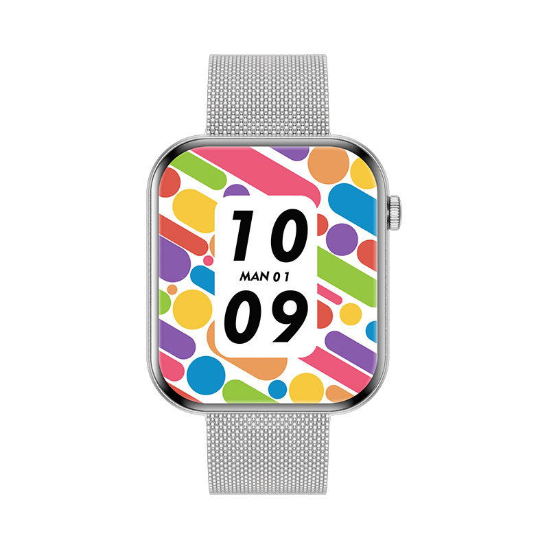 Wolf Beta Sirius Smart Watch - silver steel, front view