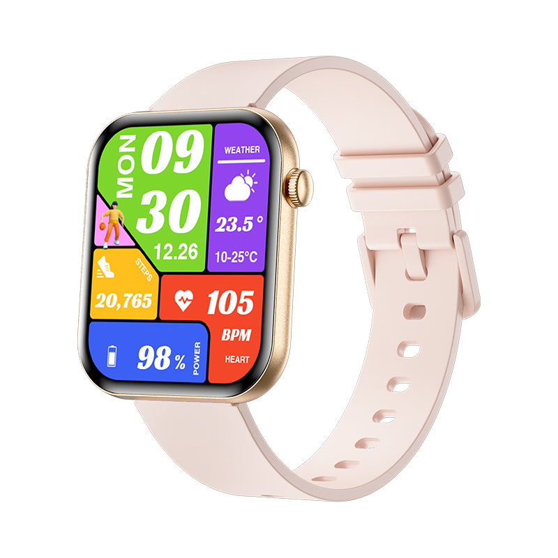 Wolf Beta Sirius Smart Watch - pink silicone, front view
