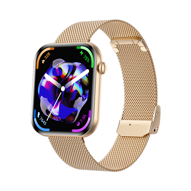 Wolf Beta Sirius Smart Watch - gold steel, front view