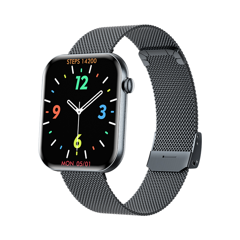 Wolf Beta Sirius Smart Watch - black steel, oblique front view